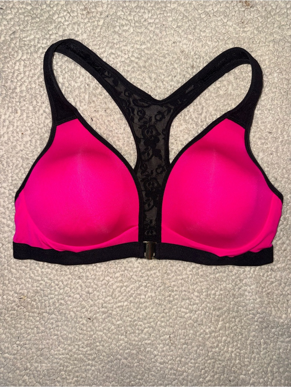 Women’s Smart & Sexy Racerback Front-Close Push-Up Bra - Hot Pink/Black